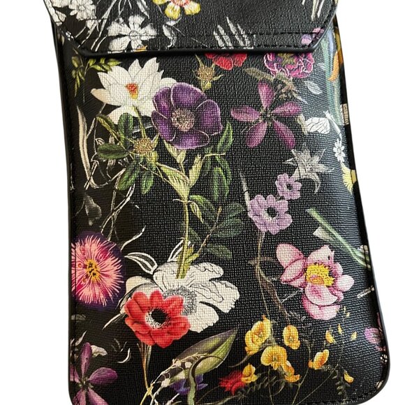 Womens Crossbody Bag Multicolor Boho Floral Snap Vegan Leather - Picture 5 of 13